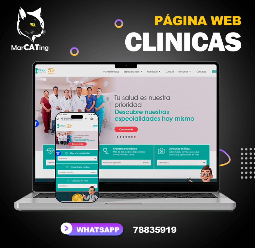 #ClinicaSalud #CentroMedico #ClinicaBolivia #ClinicaLaPaz #ClinicaCochabamba #ConsultorioMedico #SaludIntegral #AtencionMedica #BienestarYSalud #ServiciosMedicos #PaginaWebClinica #DisenoWebMedico #PresenciaDigital #SEOClinicas #MarketingMedico #ClinicaOnline #MarketingSalud #PosicionamientoWeb #AgenciaDigitalSalud #PublicidadMedica #SaludDigital #TransformacionDigital #AgendarCitaOnline #ConsultasOnline #Telemedicina #HistoriaClinicaDigital #ClinicaInteligente #PlataformaMedica #InnovacionMedica #CitasEnLinea #ClinicaEnLaPaz #ClinicaEnCochabamba #ClinicaEnSantaCruz #CentroMedicoBolivia #SaludBolivia #ClinicasDeBolivia #MedicosEnBolivia #AtencionMedicaBolivia #PacientesFelices #SaludParaTodos #TuSaludPrimero #ConfianzaMedica #CuidamosDeTi #AtencionPersonalizada #ProfesionalesDeLaSalud #CuidadoHumano #SaludConCorazon #ExperienciaMedica #ClinicaConfiable #TuClinicaDeConfianza
